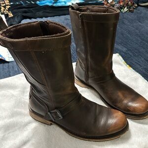Men's Brown Leather Harley Davidson Boots. Size12